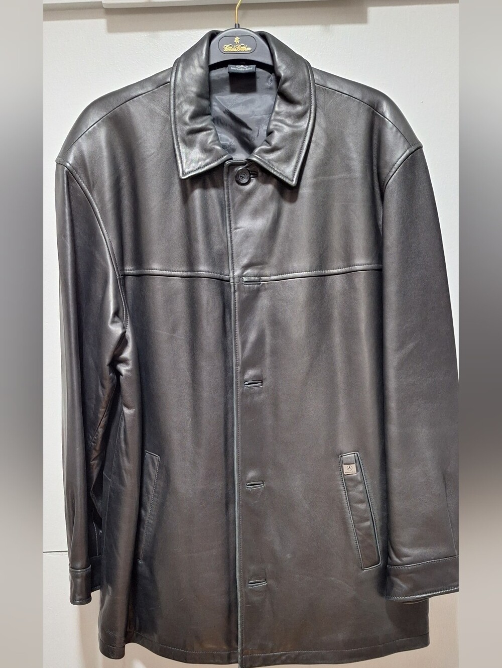 Mercedes Benz 100% Original Men's Soft Leather Jacket Size LARGE